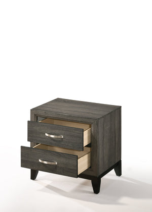 English Elm Valdemar Weathered Gray Nightstand with 2 Spacious Drawers, Dovetail Construction, Nickel Handles B2726P271651