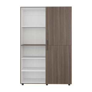 English Elm Eco Tall Two-Door Armoire 72" Freestanding Wardrobe with Hanging Rod & Shelves, White Mahogany Finish B070S00369
