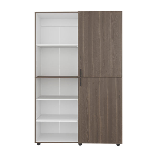English Elm Eco Tall Two-Door Armoire 72" Freestanding Wardrobe with Hanging Rod & Shelves, White Mahogany Finish B070S00369
