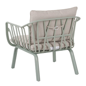 English Elm Christopher Knight Home® - Huron Outdoor PP Club Chair with Waterproof Olefin Cushions, Durable Plastic Frame and Iron Legs - Weather-Resistant Patio Seating Set Beige,Light Green N775P178198G