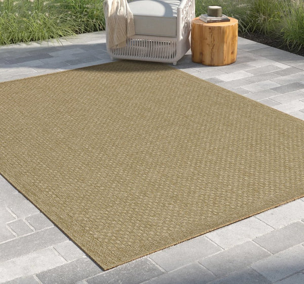 English Elm Earth Jute-Look Area Rug 7'10" X 10'3" - Durable Indoor/Outdoor Style For High-Traffic Spaces B186P198820