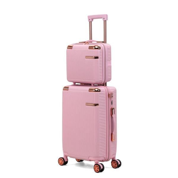 English Elm 4-piece Abs Hard Shell Luggage Set with Spinner Wheels and Built-in Combination Lock T3292P473695