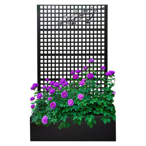 English Elm Metal Raised Garden Bed with Integrated Trellis for Patio Privacy and Climbing Plants W1586P455883