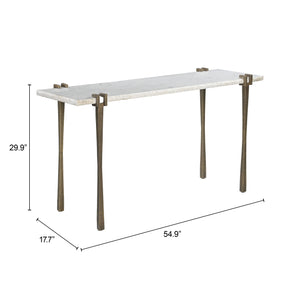 Zuo Modern Rench Console Table - Elegant White Marble & Iron Design For Modern Living Spaces & Entryways White Natural Marble,Iron 110593-zuo-modern