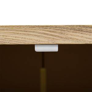 English Elm K&K Farmhouse Kitchen Island with 3D Wave Stripes Ash Veneer, Drop Leaf, Rolling Cart Storage Natural Wood N707P207916Y