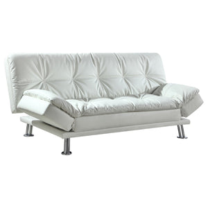 English Elm Kimpton Button Tufted Leatherette Sleeper Sofa with Foldable Backrest for Studio Living B062P441111