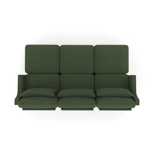 English Elm Three-Seater Sofa Set With 3 Movable Ottomans, Ergonomic Design, Chenille Fabric, Green Comfort W714S01219-GIGA