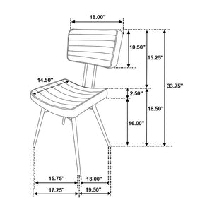 English Elm Set Of 2 Leather Upholstered Side Chairs - Stylish Camel & Black For Modern Farmhouse Decor B016P225469-GIGA