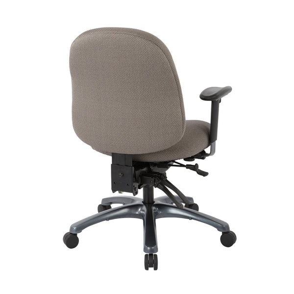 OSP Home Furnishings Multi-function Ergonomic Office Chair with Lumbar Support and Titanium Base for Pros Mid 8512-294