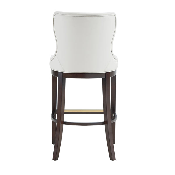 English Elm Blair Wood Upholstered Barstool - Elegant Wingback Design With Durable Beech Frame & Gold Footrest B365P398071