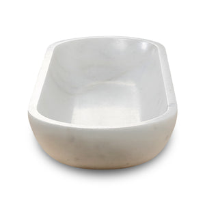 Lilys Nature White Marble Oval Bowl 8271