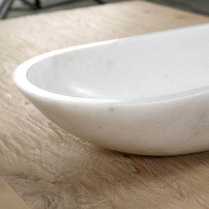 Lilys Nature White Marble Oval Bowl 8271