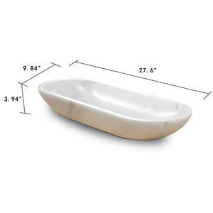 Lilys Nature White Marble Oval Bowl 8271