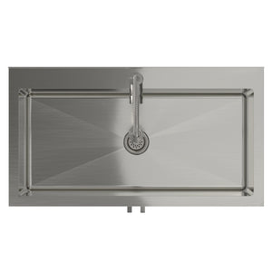 English Elm Hennessy Shaker Cabinet Utility Sink Stainless Steel Basin Laundry Room Setup B136P427215