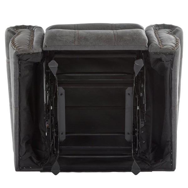 English Elm Christopher Knight Home® - 40.75" Wide Suede Manual Glider Recliner Chair with Rolled Arms, Microfiber Comfort & Infinite Positions Slate N763P264499E