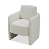 Modrest Hermosa - Elegant White Fabric Dining Chair with Foam Seat & Stylish Modern Design