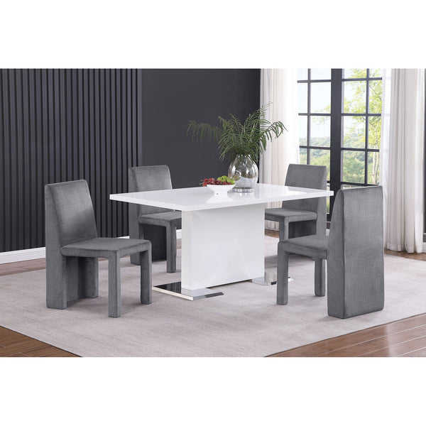 English Elm Santa Cruz Grey Velvet Upholstered Dining Side Chair Set of 2 — Modern Sculpted Lines, Soft Durable Fabric, 35" High Elegance B062P299854