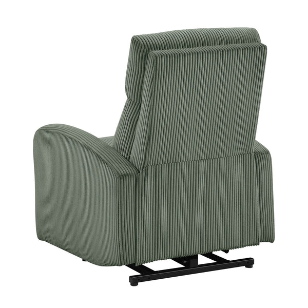 English Elm Contemporary Power Lift Chair Recliner with Plush Corduroy, Foam-Over-Coil Support & Side Pocket Green 31 L x 29 W x 24 H B011P395831