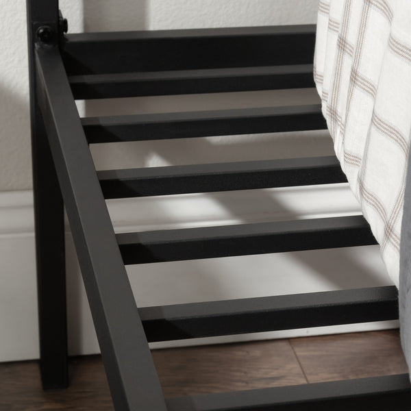 English Elm Queen Platform Bed with Headboard Black - Sturdy Metal Frame, Elevated Storage, Easy Assembly, Stylish Support B356P367792