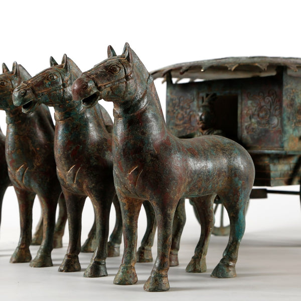 Lilys Bronze Green Horse-Drawn Carriage Vintage Finish 8274