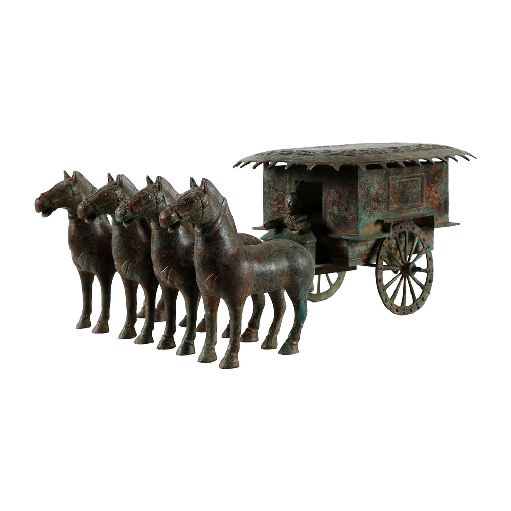 Lilys Bronze Green Horse-Drawn Carriage Vintage Finish 8274