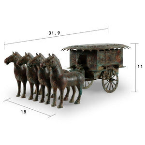 Lilys Bronze Green Horse-Drawn Carriage Vintage Finish 8274