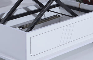 English Elm Rio Smart Coffee Table - Adjustable Height Design For Versatile Living Room Use, Modern White Finish B029P206610-GIGA