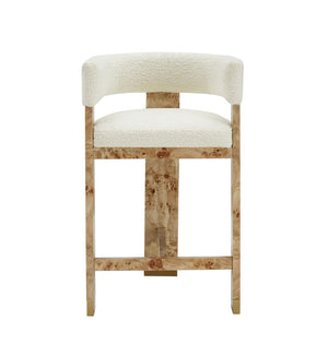 VIG Furniture Modrest Letha - Modern Cream Fabric + Burl Counter Chair VGMY-3805-26-CRM