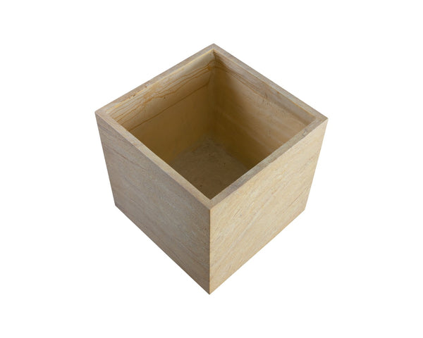 Sunpan TANSY Planter - Contemporary Square Design in Antique Bronze for Elegant Indoor and Outdoor Spaces Taupe 111133