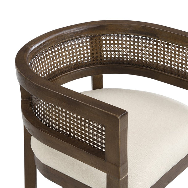 English Elm Christopher Knight Home® - Wood Upholstered Arm Counter Stools Set Of 2 - Beige & Walnut - Stylish Comfort For Your Kitchen N771P265580T