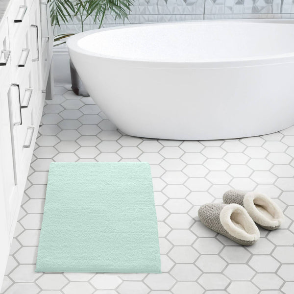 JLA Home Madison Park Signature - Bath Ultra-Plush Microfiber Bath Rug with Quick-Dry, Non-Skid Backing, OEKO-TEX Certified Comfort Seafoam MPS72-606
