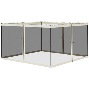 English Elm Outsunny Zip on Polyester Mesh Gazebo Sidewall Panels Bug Screen Patio Enclosure W2225P200874