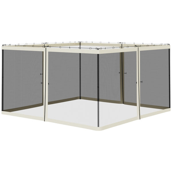 English Elm Outsunny Zip on Polyester Mesh Gazebo Sidewall Panels Bug Screen Patio Enclosure W2225P200874