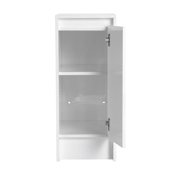 English Elm 12" Freestanding Bathroom Storage Cabinets with Soft-Close Door, Hidden Handle, Adjustable Shelves, Durable Finish W999P251808