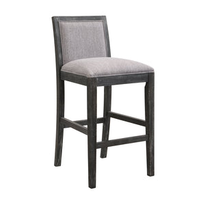 English Elm Christopher Knight Home® - 30.5 Inch Bar Stools Set of 2 with Upholstered Fabric Seats, Rubberwood Frame, 30.5" Height, 300 lb Capacity Black+Grey N780P192217B