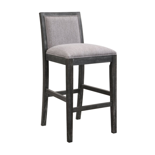 English Elm Christopher Knight Home® - 30.5 Inch Bar Stools Set of 2 with Upholstered Fabric Seats, Rubberwood Frame, 30.5" Height, 300 lb Capacity Black+Grey N780P192217B