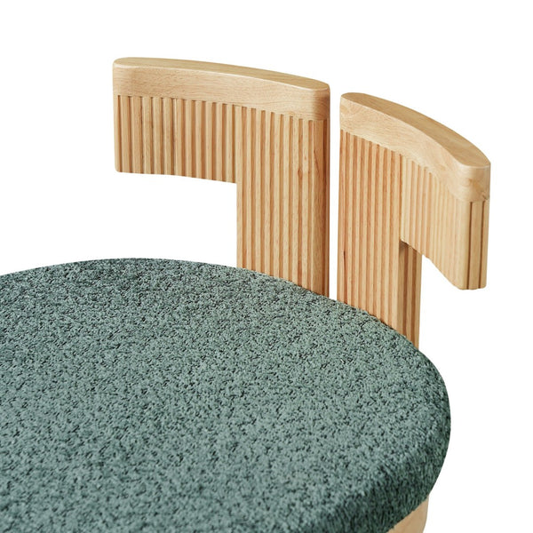 English Elm Indoor Boucle Upholstered Dining Chairs Rubberwood Frame Set of 2 for Modern Spaces N779P379862G