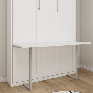 English Elm Multifunctional Queen Murphy Wall Bed with Hydraulic Soft Close and Solid Wood Slat Support W5290S00004