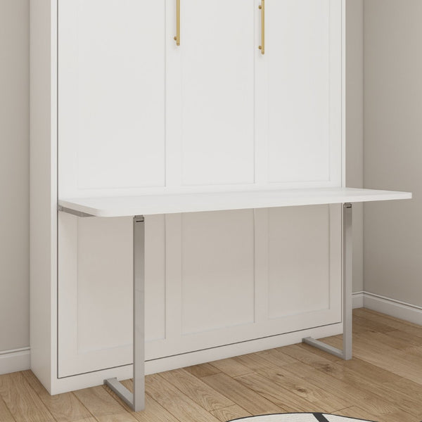 English Elm Multifunctional Queen Murphy Wall Bed with Hydraulic Soft Close and Solid Wood Slat Support W5290S00004