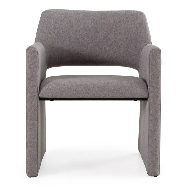 VIG Furniture Lasara Modern Fabric Arm Chair With Contoured Support, Metal Frame, Foam-Cotton Comfort, 31.7" H Grey Dining Chair VGDW-L-895-GRY