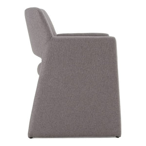VIG Furniture Lasara Modern Fabric Arm Chair With Contoured Support, Metal Frame, Foam-Cotton Comfort, 31.7" H Grey Dining Chair VGDW-L-895-GRY