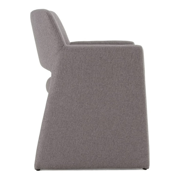 VIG Furniture Lasara Modern Fabric Arm Chair With Contoured Support, Metal Frame, Foam-Cotton Comfort, 31.7" H Grey Dining Chair VGDW-L-895-GRY