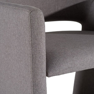 VIG Furniture Lasara Modern Fabric Arm Chair With Contoured Support, Metal Frame, Foam-Cotton Comfort, 31.7" H Grey Dining Chair VGDW-L-895-GRY