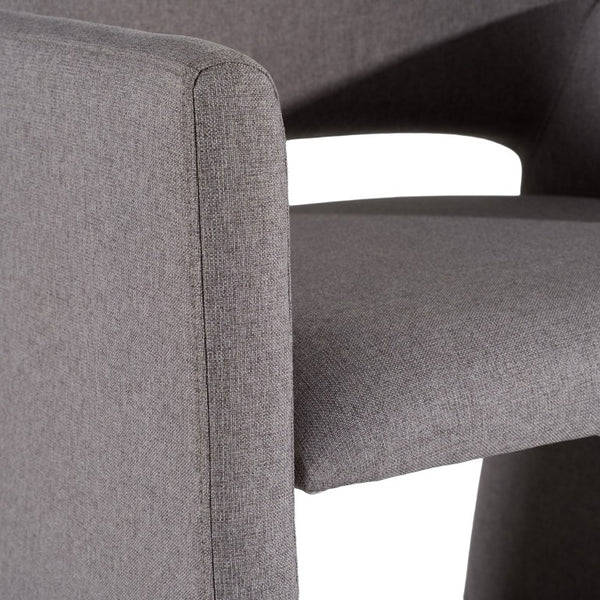 VIG Furniture Lasara Modern Fabric Arm Chair With Contoured Support, Metal Frame, Foam-Cotton Comfort, 31.7" H Grey Dining Chair VGDW-L-895-GRY