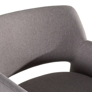 VIG Furniture Lasara Modern Fabric Arm Chair With Contoured Support, Metal Frame, Foam-Cotton Comfort, 31.7" H Grey Dining Chair VGDW-L-895-GRY