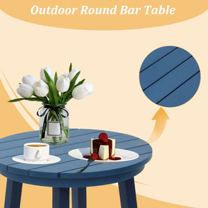 English Elm Patio Square Bar Table Weather Resistant Hips Wood Grain Finish for Deck or Pool T3609P482830