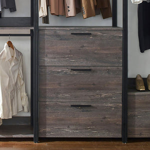 English Elm Monica Grey Walk-in Closet System — Eco E0 Wood & Metal, Water/Heat Resistant, Thick Edgebanding Durable Organizer (79x19x3) B040S00076