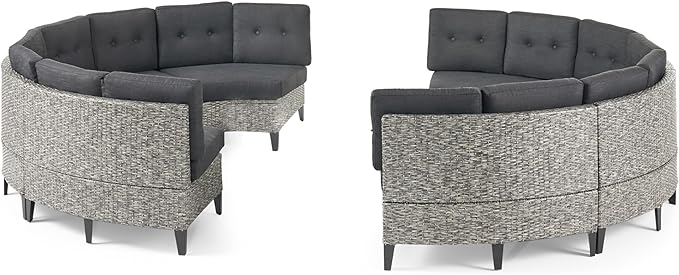 English Elm Christopher Knight Home® - Pema Modular Outdoor Sectional Sofa Set – 8-Piece Comfort For Patios, Decks, And Poolside Relaxing N757592638BK