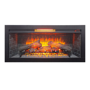 English Elm 42 Inch Infrared Quartz Fireplace Insert with 3d Flame Effect and Built-in Speaker W1769P405043
