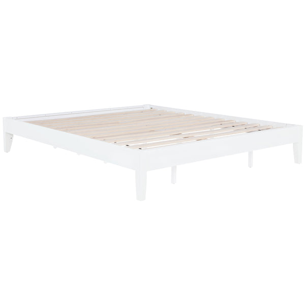 English Elm Hounslow White Eastern King Platform Bed - Elegant Low-Profile Design For Modern Bedrooms & Durability B062S01216